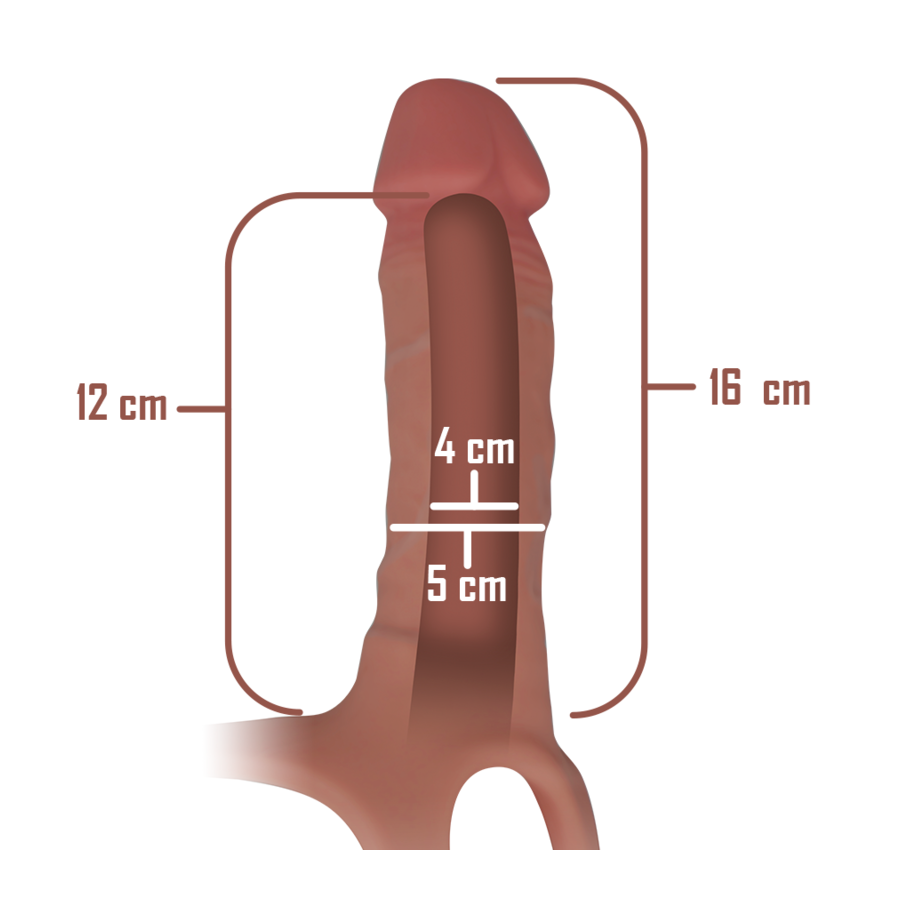 INTENSE - HOLLOW HARNESS WITH SILICONE DILDO 16 X 3.5 CM