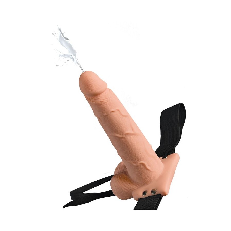 FETISH FANTASY SERIES - ADJUSTABLE HARNESS REALISTIC PENIS WITH BALLS SQUIRTING 19 CM