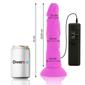 DIVERSIA - FLEXIBLE VIBRATING DILDO 23 CM - PURPLE