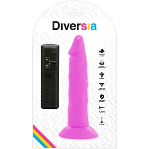 DIVERSIA - FLEXIBLE VIBRATING DILDO 23 CM - PURPLE