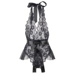 QUEEN LINGERIE DEEP V BACKLESS LACE TEDDY
