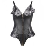 QUEEN LINGERIE LEATHER STITCHING TEDDDY