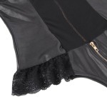 QUEEN LINGERIE LEATHER STITCHING TEDDDY