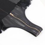 QUEEN LINGERIE LEATHER STITCHING TEDDDY