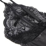 QUEEN LINGERIE LEATHER STITCHING TEDDDY