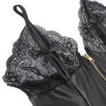 QUEEN LINGERIE LEATHER STITCHING TEDDDY