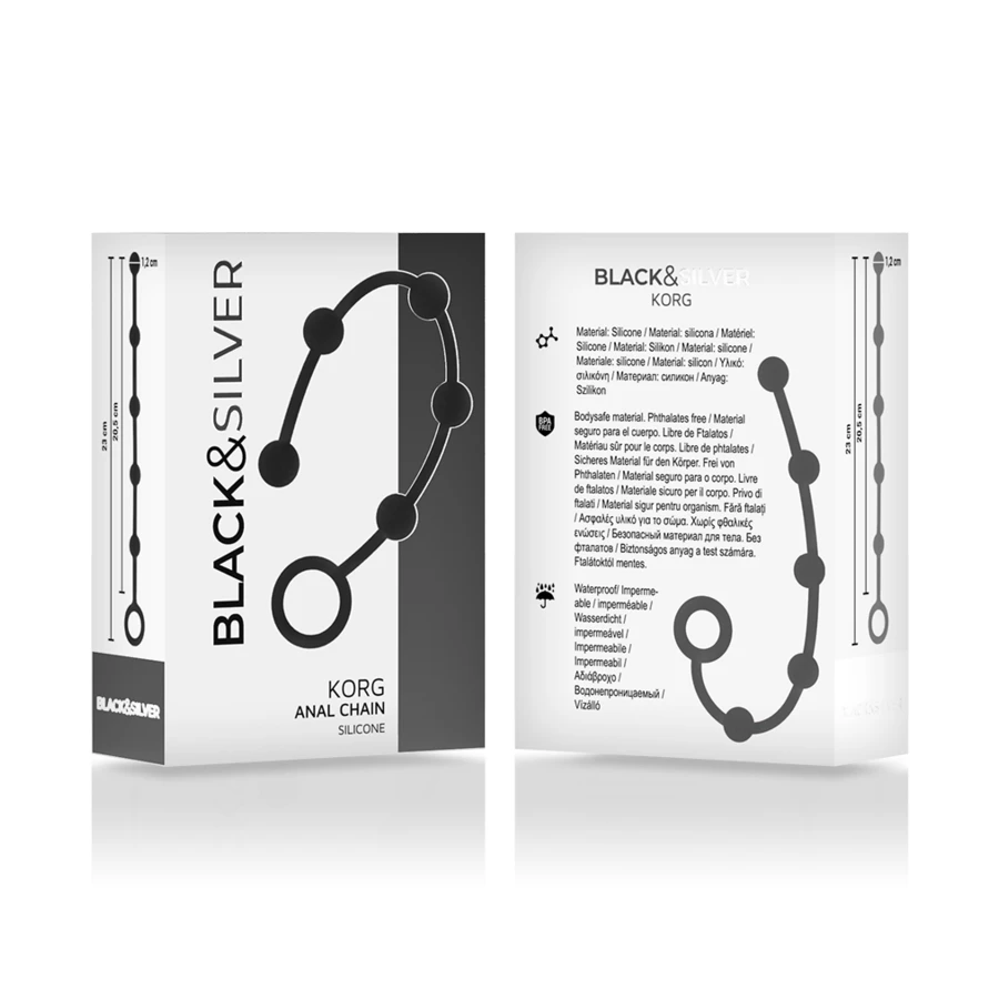 BLACKSILVER - KORG ROSARIO ANALE INIZIAZIONE IN SILICONE 21 CM