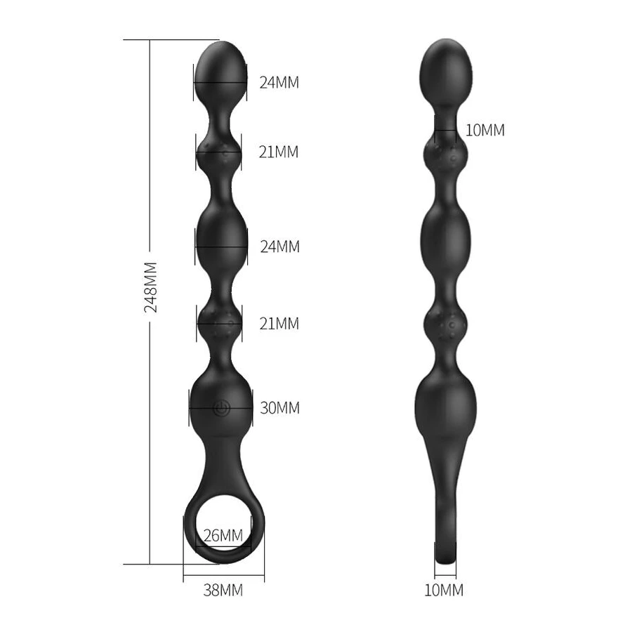 PRETTY LOVE - VAN ANAL BALLS 10 VIBRAZIONI IN SILICONE RICARICABILE