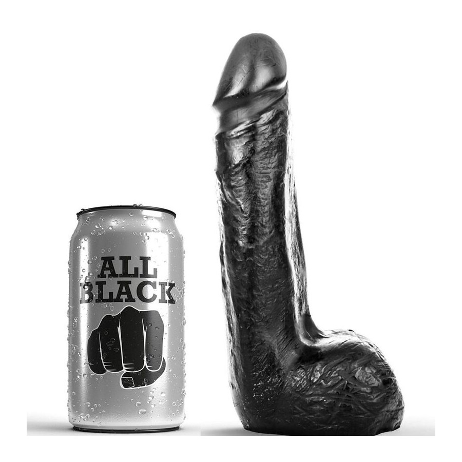 ALL BLACK - SOFT BLACK REALISTIC DILDO 20 CM