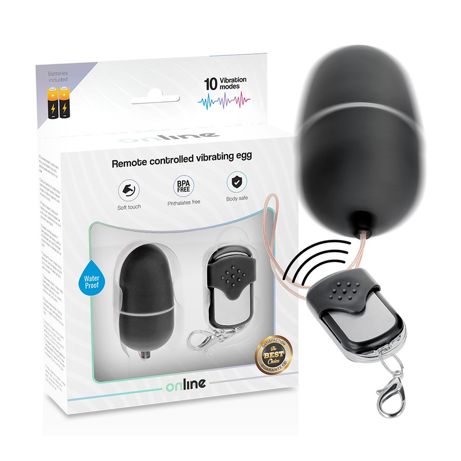 ONLINE- REMOTE CONTROL VIBRATING EGG M BLACK
