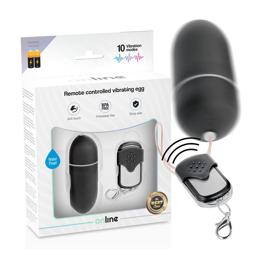 ONLINE- REMOTE CONTROL VIBRATING EGG L BLACK