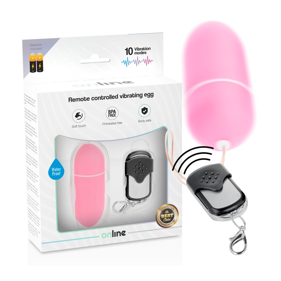 ONLINE- REMOTE CONTROL VIBRATING EGG L PINK