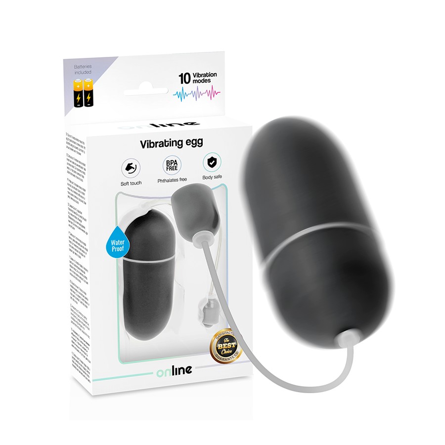 ONLINE- BLACK WATERPROOF VIBRATING EGG