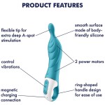 SATISFYER A-MAZING 2 A-SPOT VIBRATOR - TURQUOISE | Pasio