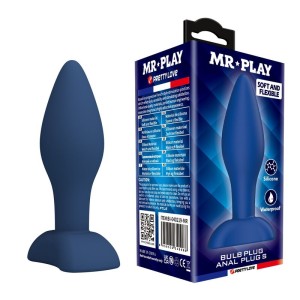 MR PLAY - TAPERED SILICONE ANAL PLUG BLUE S