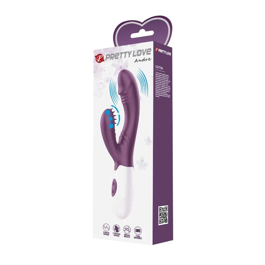 PRETTY LOVE - ANDRE RABBIT VIBRATOR  G-POINT STIMULATOR PURPLE