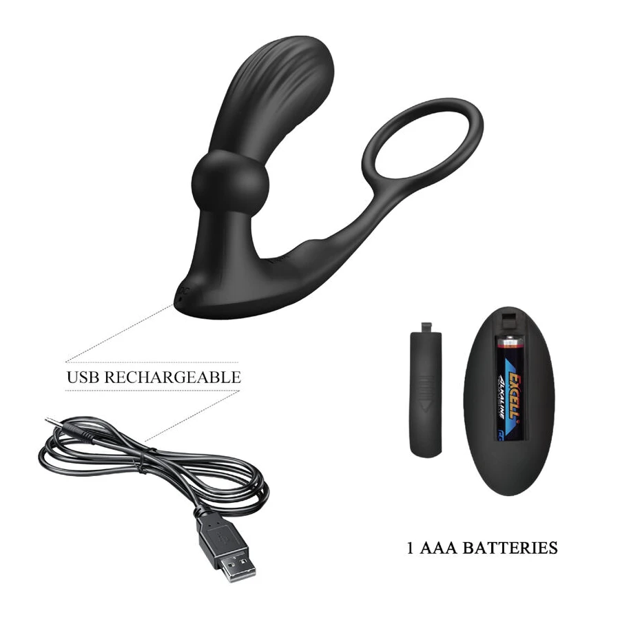 PRETTY LOVE - WARREN BLACK ANAL RING  VIBRATOR