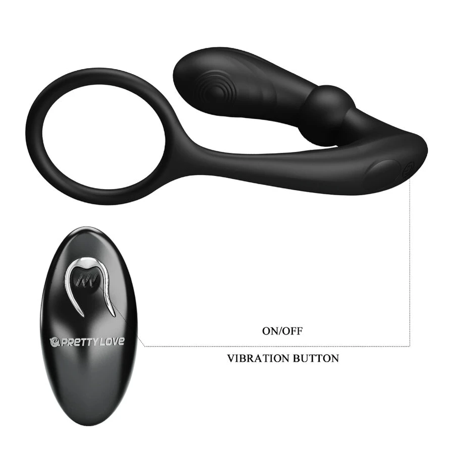 PRETTY LOVE - WARREN BLACK ANAL RING  VIBRATOR