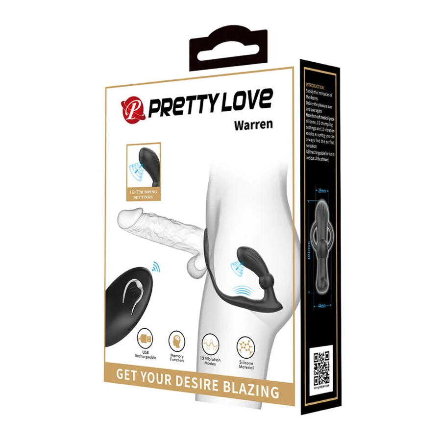 PRETTY LOVE - WARREN BLACK ANAL RING  VIBRATOR