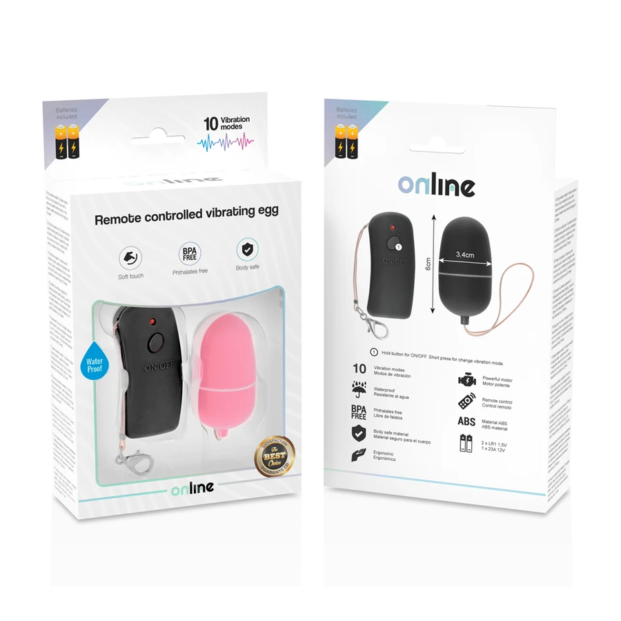 ONLINE- VIBRATING EGG WITH PINK REMOTE CONTROL