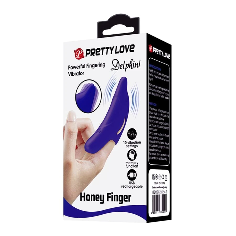 PRETTY LOVE - DELPHINI POWERFUL FINGERING STIMULATOR DARK BLUE