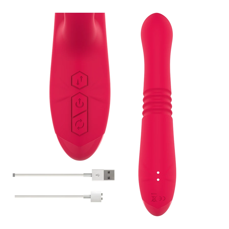 INTENSE - DUA MULTIFUNCTION RECHARGEABLE VIBRATOR UP  DOWN WITH RED TONGUE